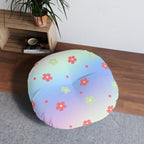 Floral  Rainbow Tufted Floor Pillow
