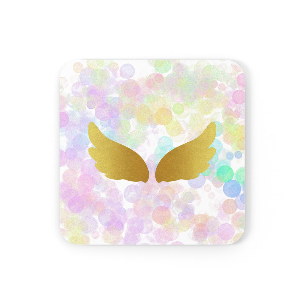 Whimsical Angel Wings Cork Back Coaster