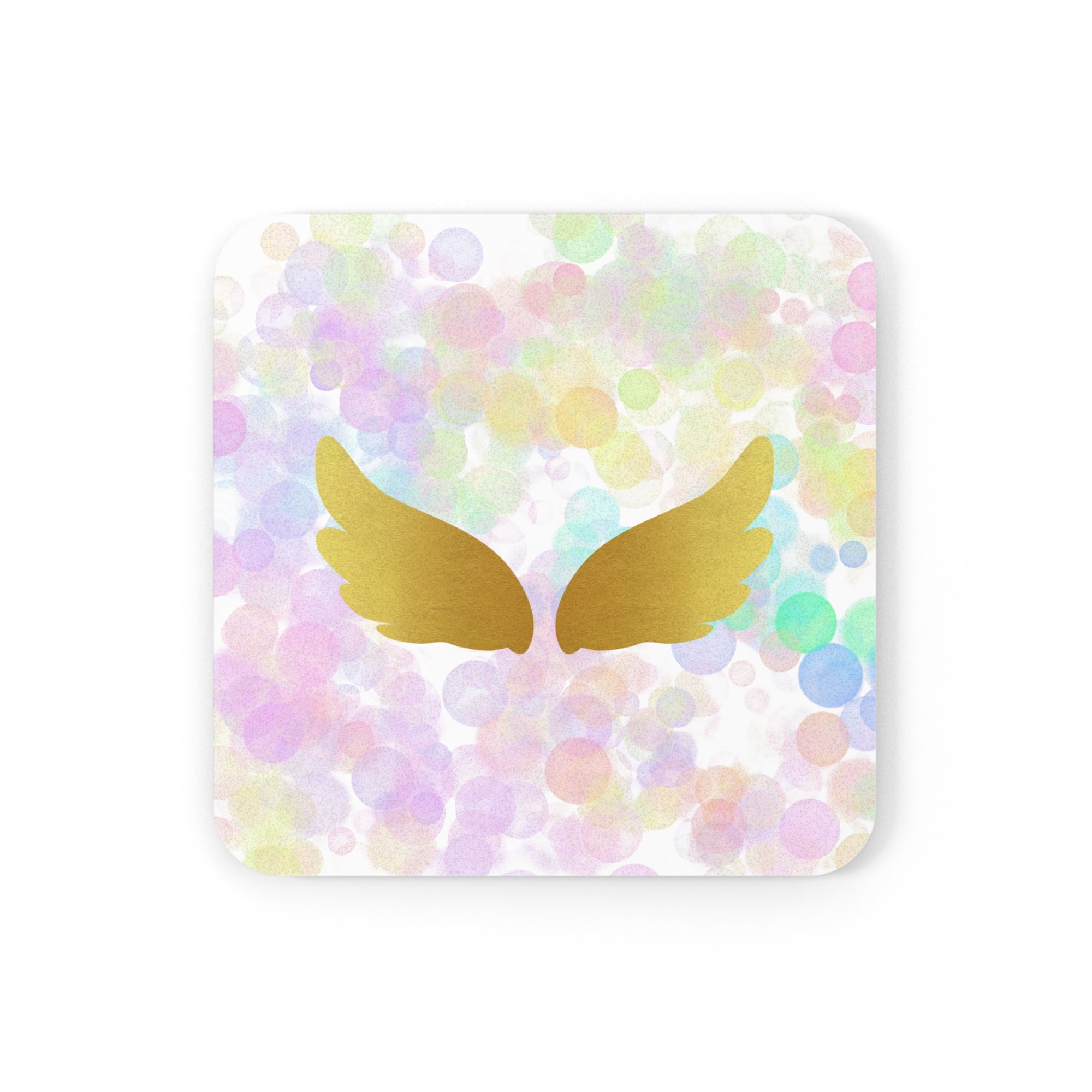 Whimsical Angel Wings Cork Back Coaster