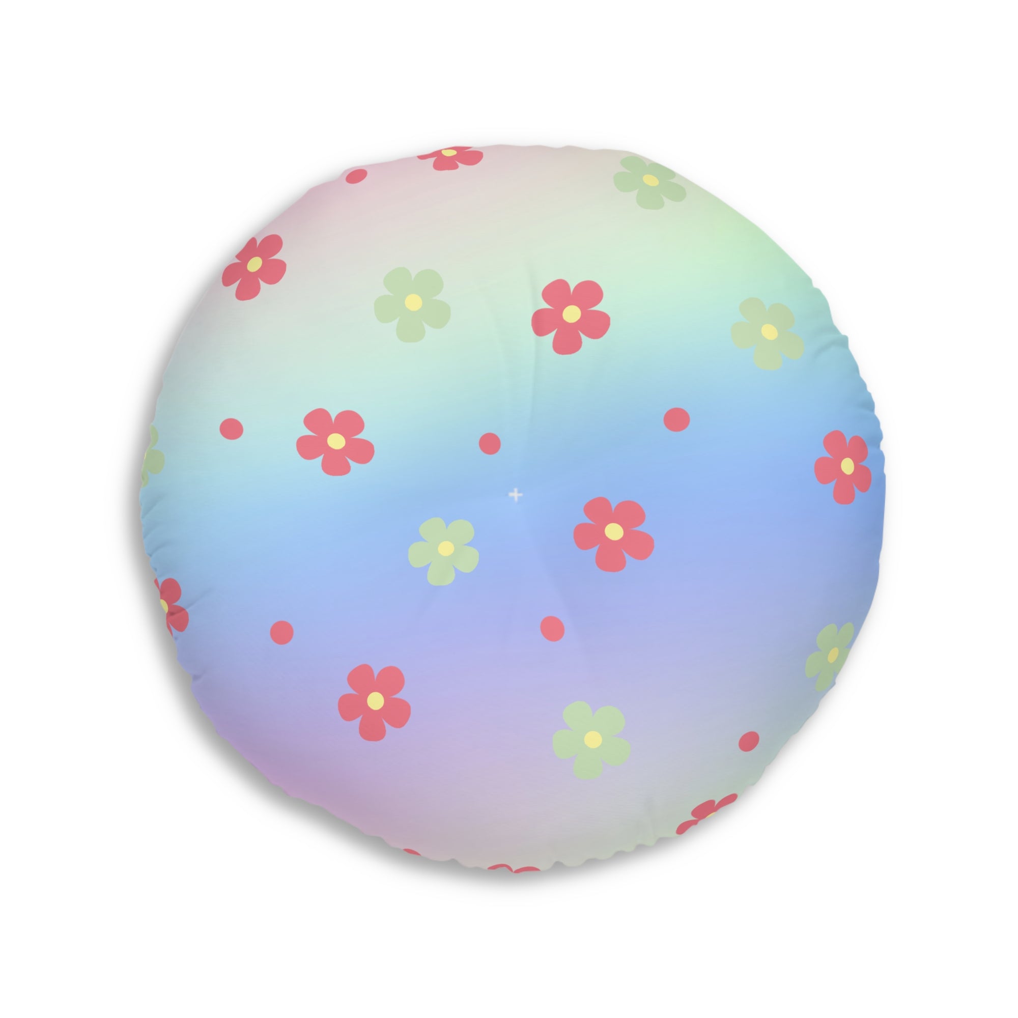 Floral  Rainbow Tufted Floor Pillow