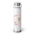 Copper Vacuum Insulated Bottle With Teddy Bear Design, 22oz