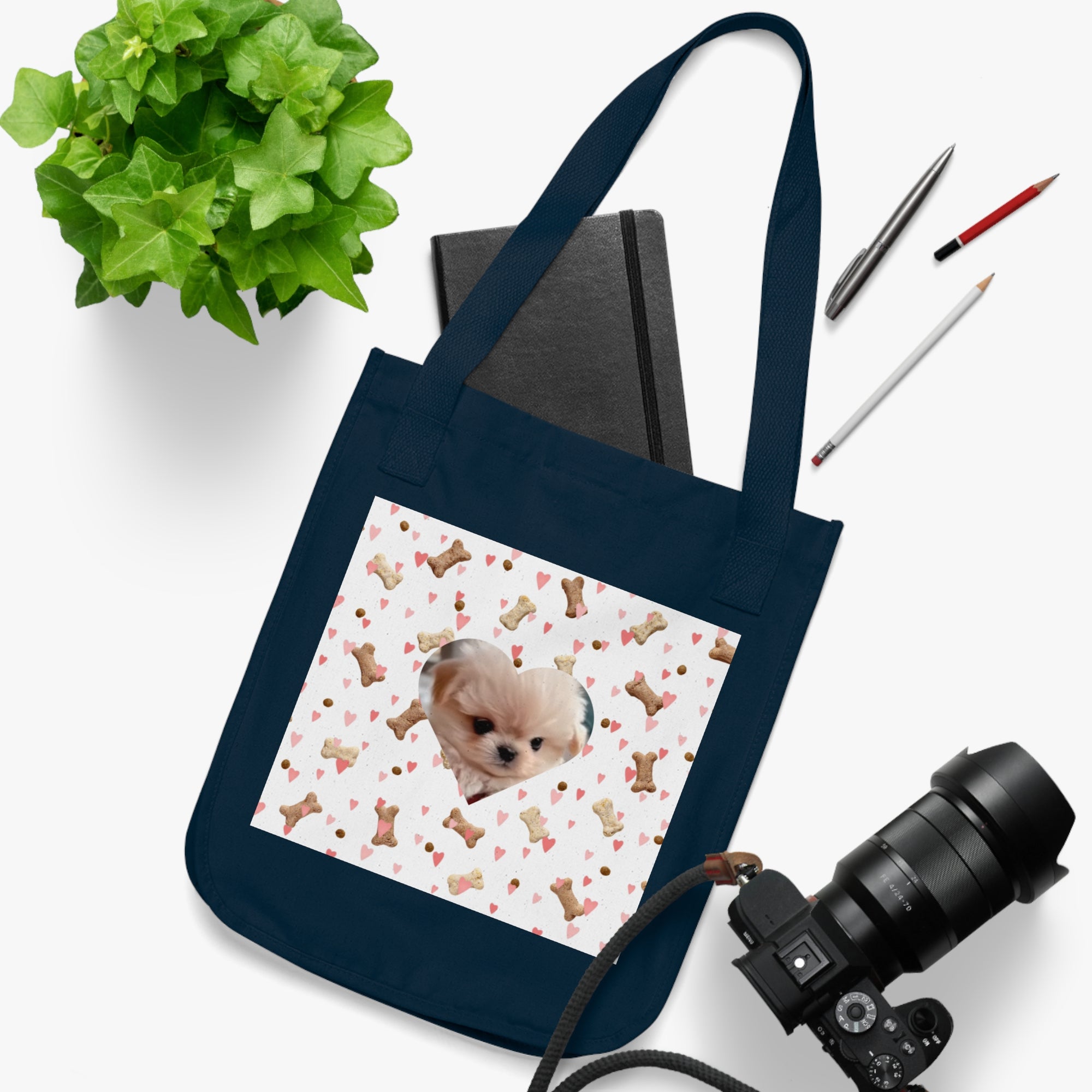 Cute Dog Lover's Organic Canvas Tote Bag