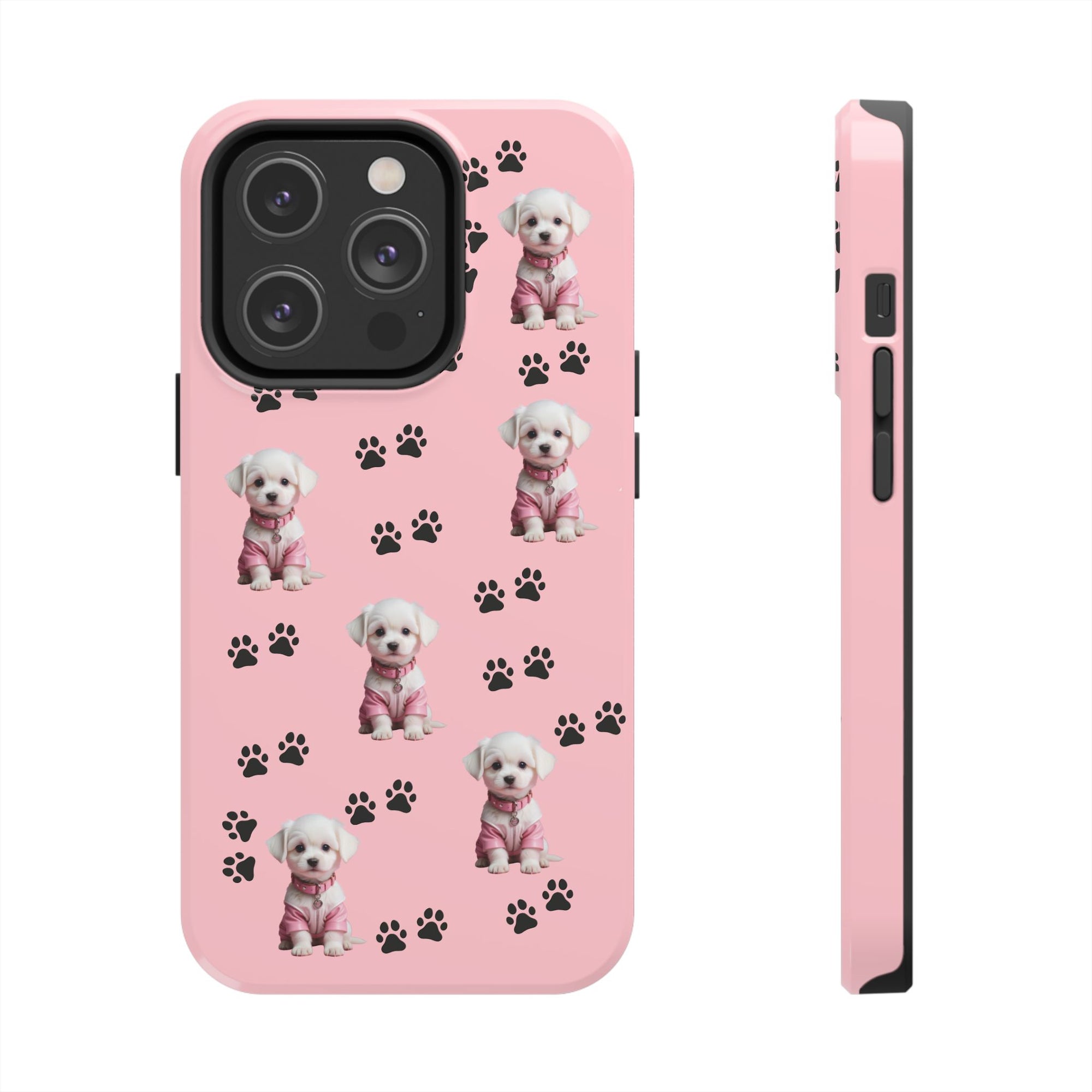 Tough Phone Case Cute Dog & Paws Design
