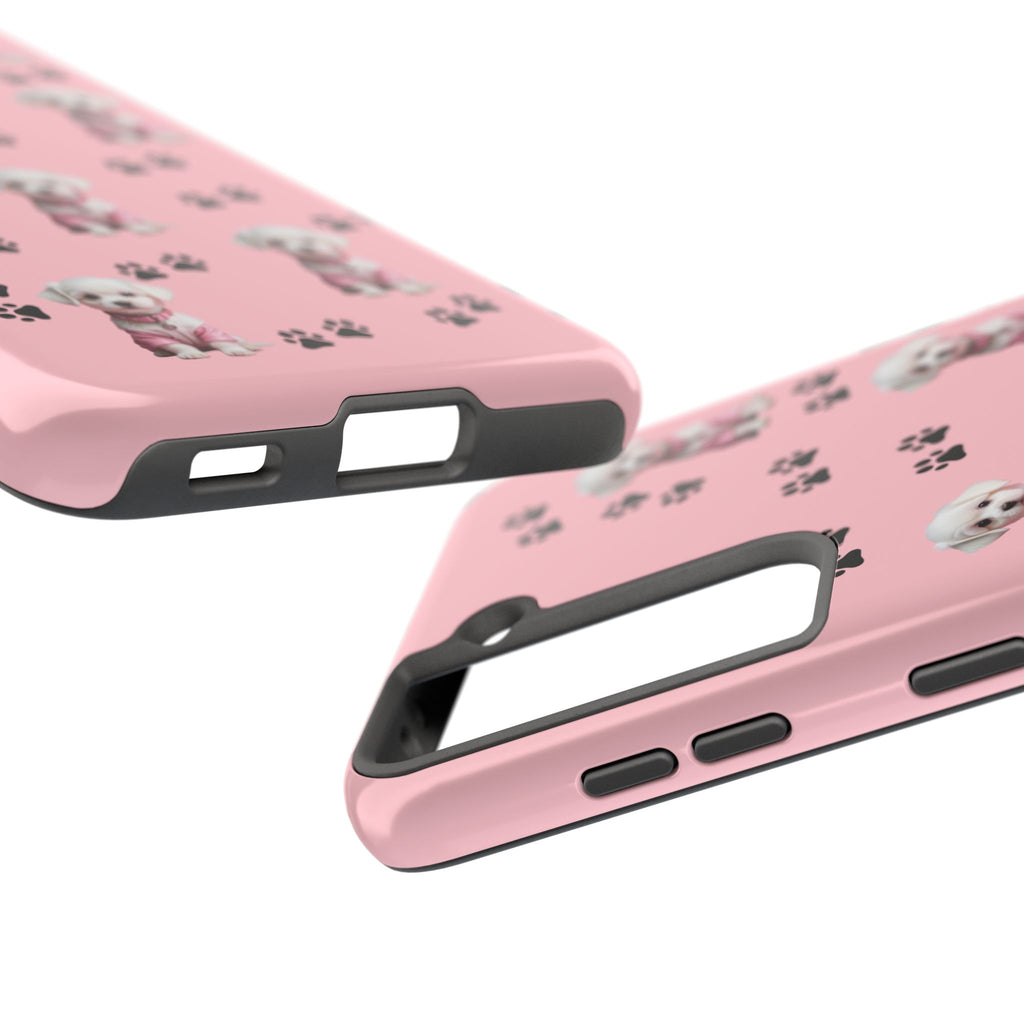 Tough Phone Case Cute Dog & Paws Design