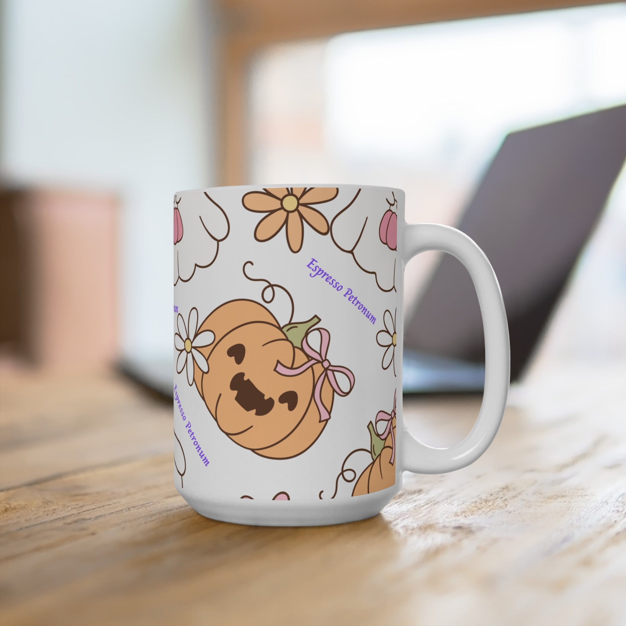 Whimsical Funny Pumpkin Mug 15oz -  Halloween Magic!