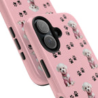 Tough Phone Case Cute Dog & Paws Design