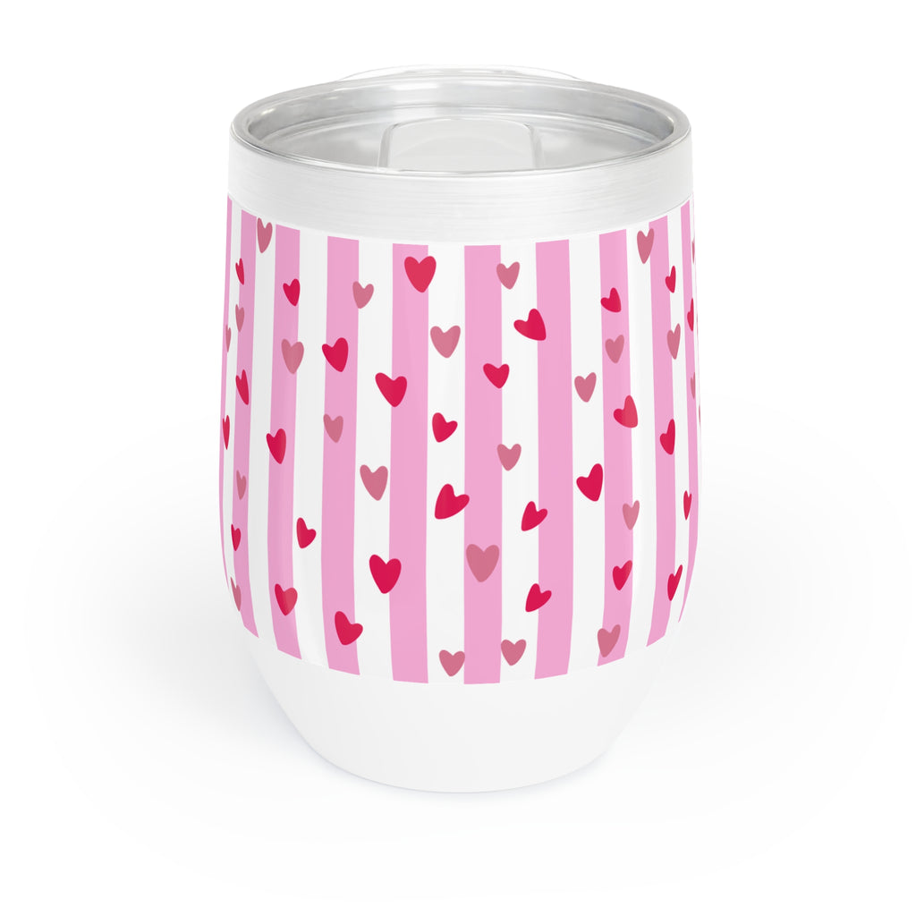 Chic Pink Striped Wine Tumbler, Perfect for Parties, Gift for Wine Lovers, Birthday Celebration, Cozy Nights, Fun Outdoors