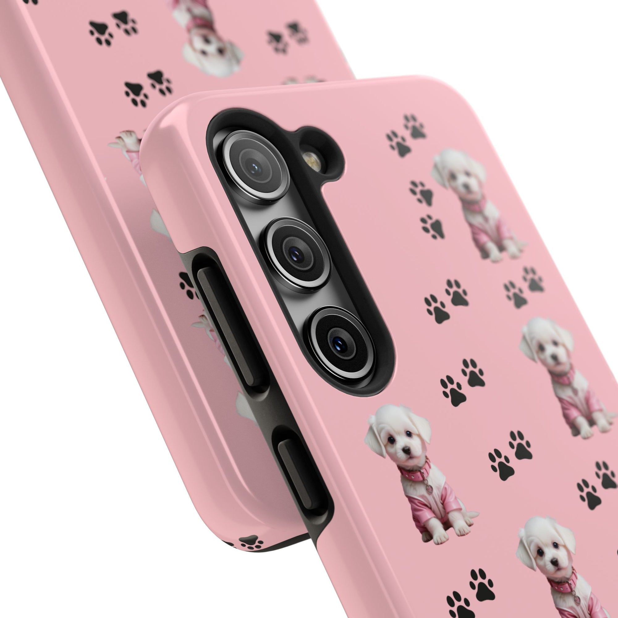 Tough Phone Case Cute Dog & Paws Design