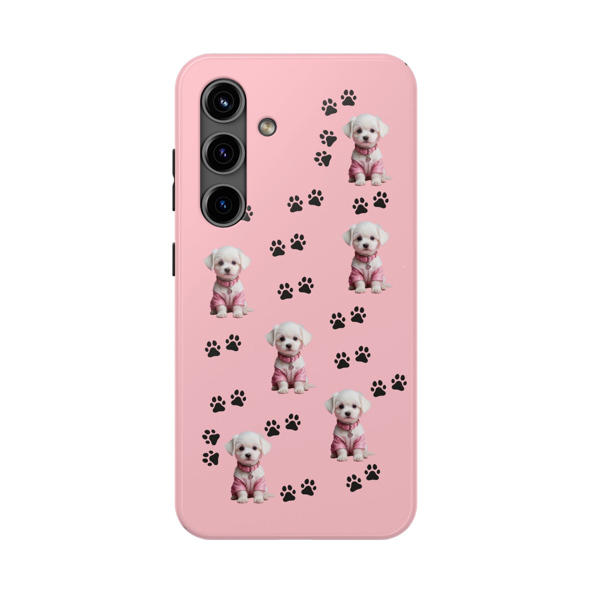 Tough Phone Case Cute Dog & Paws Design
