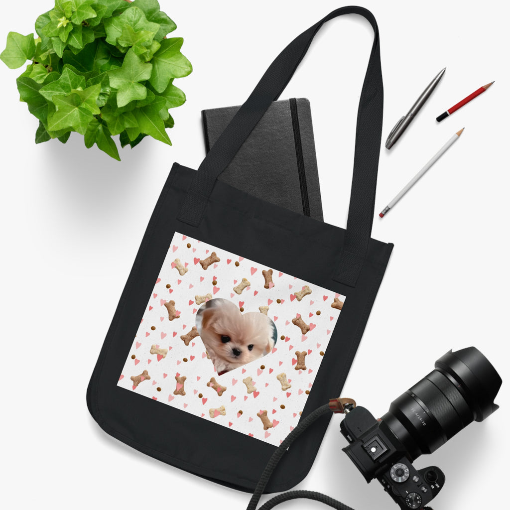 Cute Dog Lover's Organic Canvas Tote Bag
