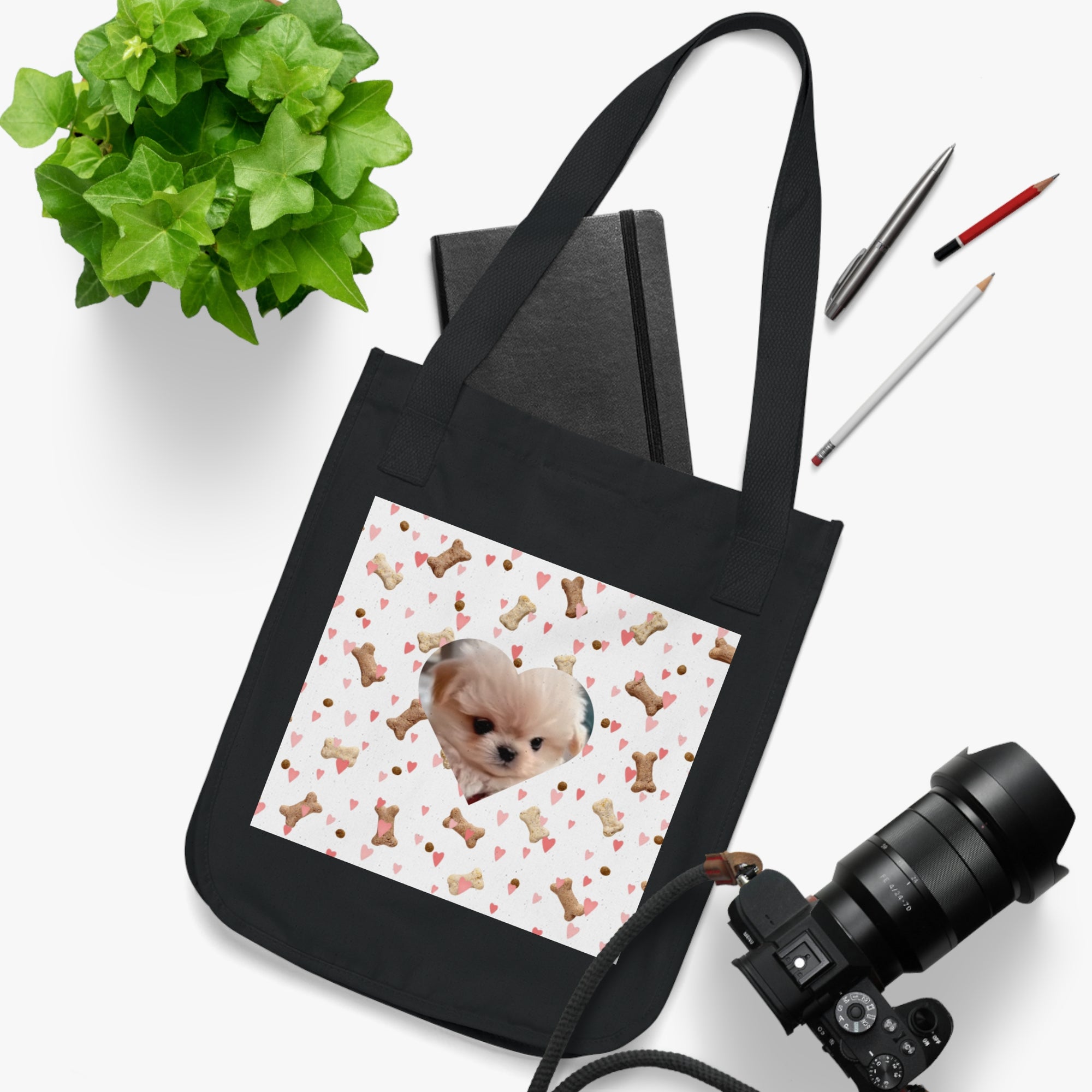 Cute Dog Lover's Organic Canvas Tote Bag