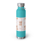 Copper Vacuum Insulated Bottle With Teddy Bear Design, 22oz