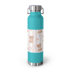 Copper Vacuum Insulated Bottle With Teddy Bear Design, 22oz