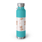Copper Vacuum Insulated Bottle With Teddy Bear Design, 22oz
