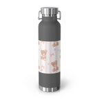 Copper Vacuum Insulated Bottle With Teddy Bear Design, 22oz