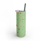 Charming Green Gingham Tumbler with Hearts, 20oz | Perfect for Gifts, Picnics, and Everyday Hydration
