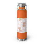 Copper Vacuum Insulated Bottle With Teddy Bear Design, 22oz