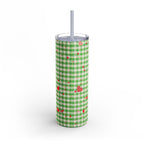 Charming Green Gingham Tumbler with Hearts, 20oz | Perfect for Gifts, Picnics, and Everyday Hydration