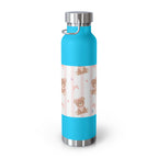 Copper Vacuum Insulated Bottle With Teddy Bear Design, 22oz