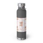 Copper Vacuum Insulated Bottle With Teddy Bear Design, 22oz