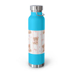 Copper Vacuum Insulated Bottle With Teddy Bear Design, 22oz