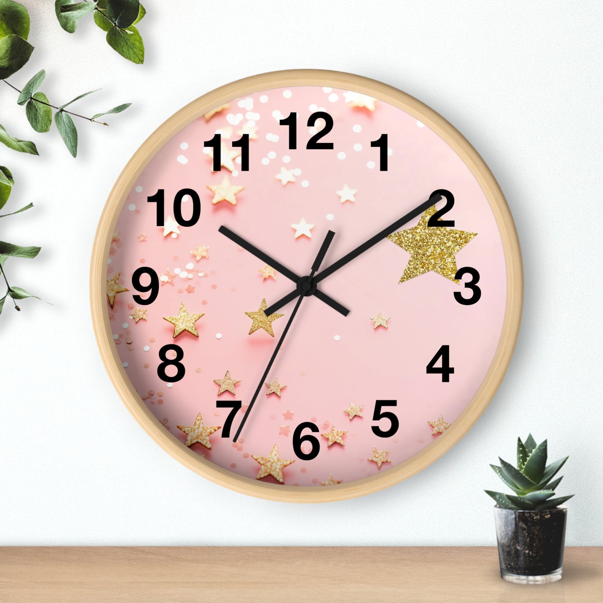 Wall Clock - Glitter & Gold
